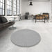 Round Patterned Silver Gray Rug in a Office, pat323gry