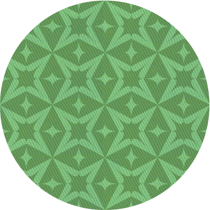 Square Patterned Dark Lime Green Rug, pat3230lblu