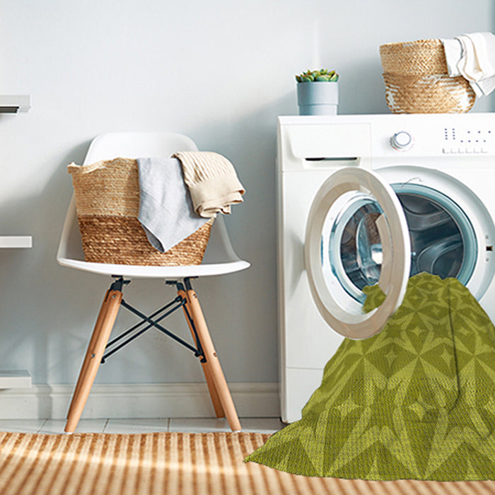 Machine Washable Transitional Olive Green Rug in a Washing Machine, wshpat3230