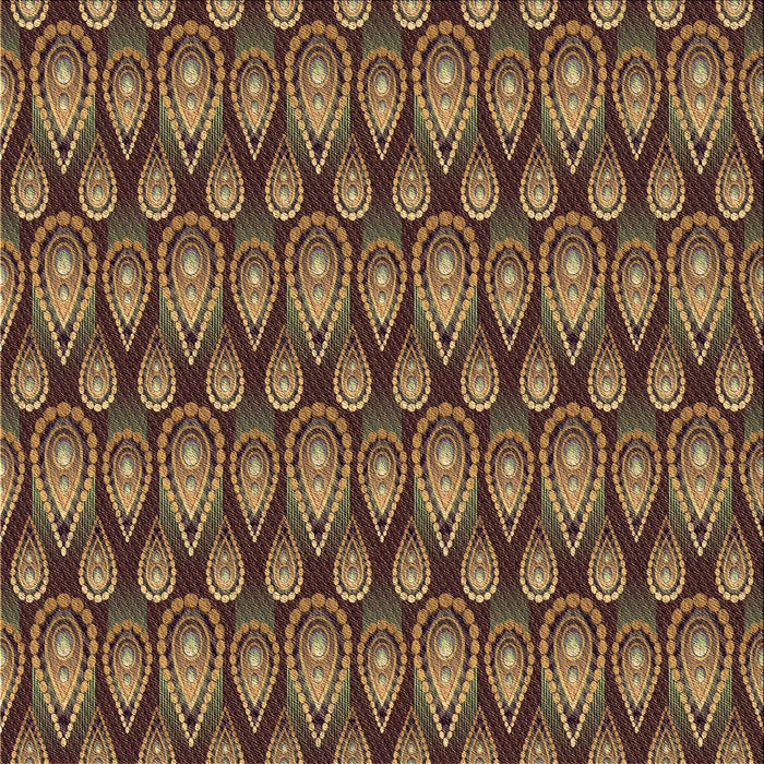 Round Patterned Cinnamon Brown Rug, pat3231brn