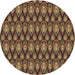 Square Patterned Cinnamon Brown Rug, pat3231brn