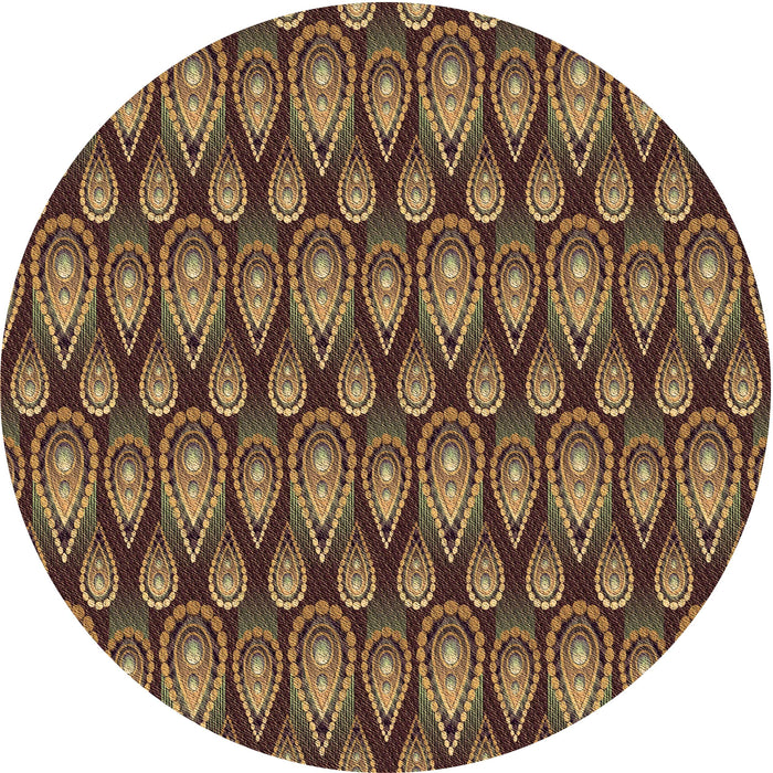 Square Machine Washable Transitional Cinnamon Brown Rug in a Living Room, wshpat3231brn