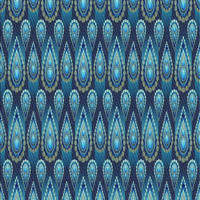 Machine Washable Transitional Macaw Blue Green Rug, wshpat3231lblu