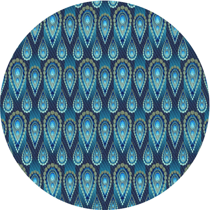 Square Patterned Macaw Blue Green Rug, pat3231lblu