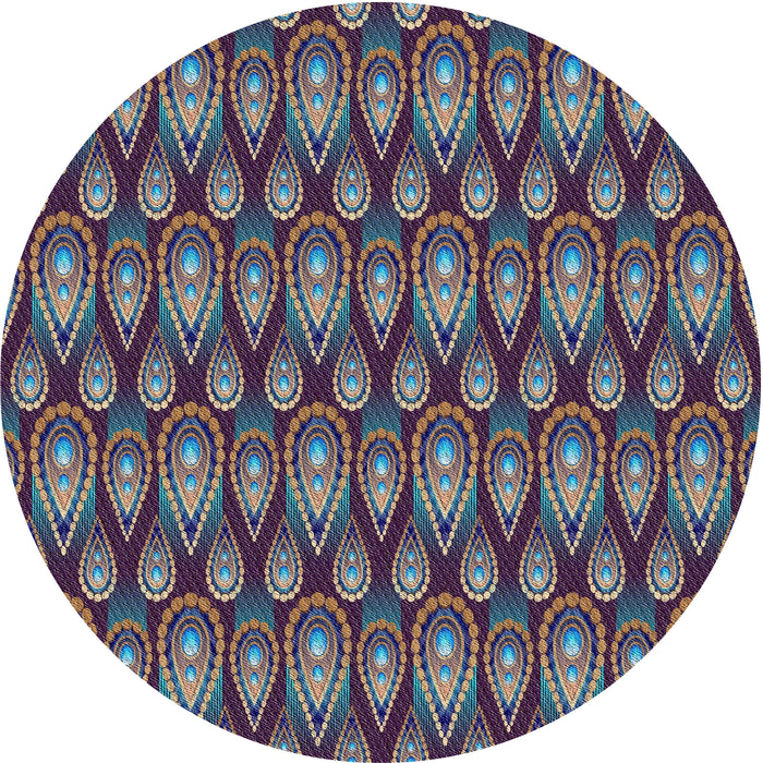 Square Machine Washable Transitional Dark Purple Rug, wshpat3231