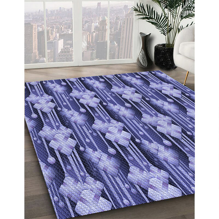 Machine Washable Transitional Purple Mimosa Purple Rug in a Family Room, wshpat3232blu