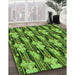 Machine Washable Transitional Green Rug in a Family Room, wshpat3232grn