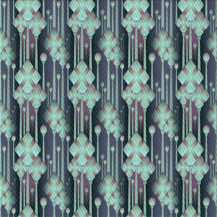 Round Machine Washable Transitional Blue Moss Green Rug, wshpat3232lblu