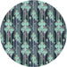 Square Machine Washable Transitional Blue Moss Green Rug in a Living Room, wshpat3232lblu