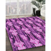 Machine Washable Transitional Dark Magenta Purple Rug in a Family Room, wshpat3232pur