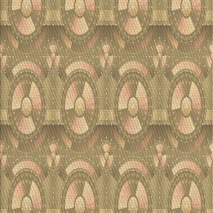 Patterned Yellow Orange Rug, pat3233brn