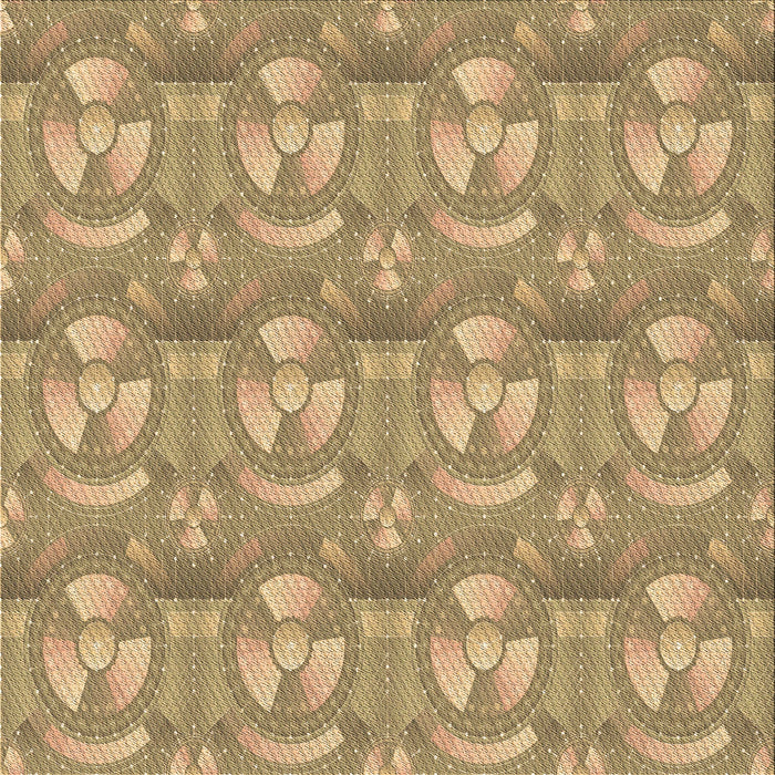 Round Patterned Yellow Orange Rug, pat3233brn