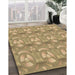 Machine Washable Transitional Yellow Orange Rug in a Family Room, wshpat3233brn