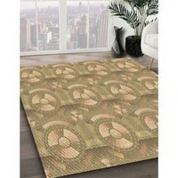 Patterned Yellow Orange Rug, pat3233brn