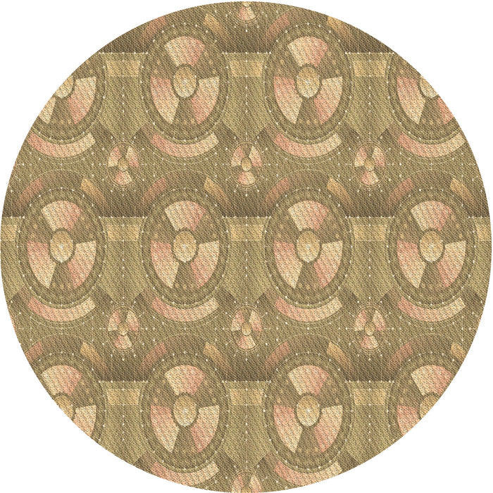 Square Patterned Yellow Orange Rug, pat3233brn