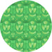 Square Patterned Neon Green Rug, pat3233grn