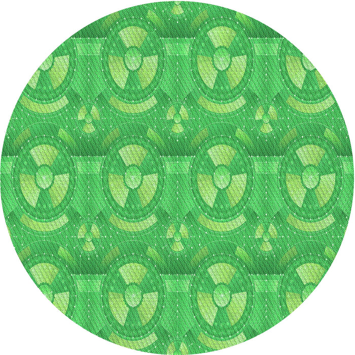 Square Machine Washable Transitional Neon Green Rug in a Living Room, wshpat3233grn