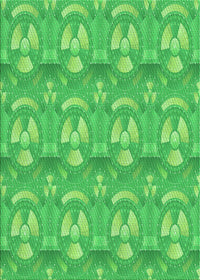 Machine Washable Transitional Neon Green Rug, wshpat3233grn