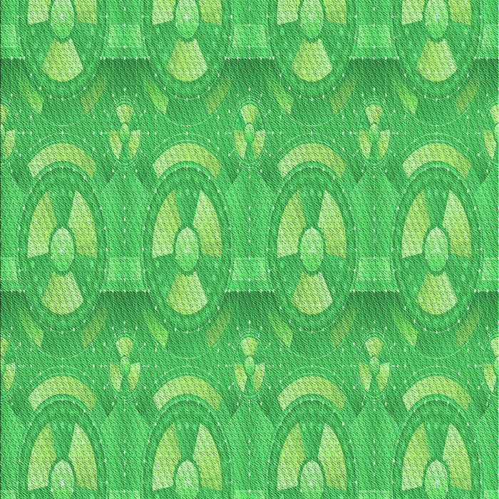 Machine Washable Transitional Neon Green Rug, wshpat3233grn