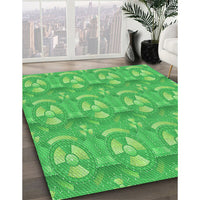 Patterned Neon Green Rug, pat3233grn