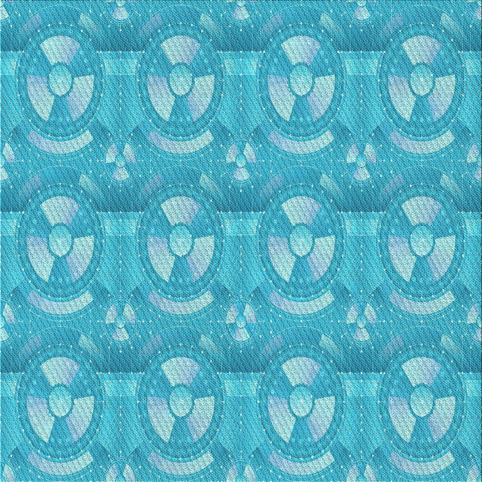 Round Machine Washable Transitional Bright Turquoise Blue Rug, wshpat3233lblu