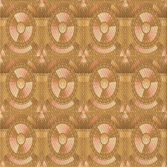 Round Patterned Orange Rug, pat3233org