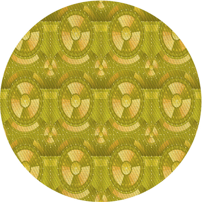 Square Patterned Dark Golden Brown Rug, pat3233yw