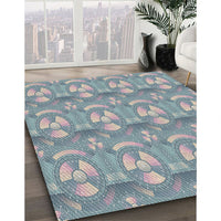 Patterned Marble Blue Novelty Rug, pat3233