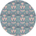 Square Machine Washable Transitional Marble Blue Rug, wshpat3233