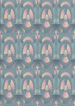 Patterned Marble Blue Novelty Rug, pat3233