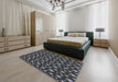 Patterned Silver Gray Novelty Rug in a Bedroom, pat3234