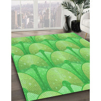 Patterned Emerald Green Rug, pat3235grn