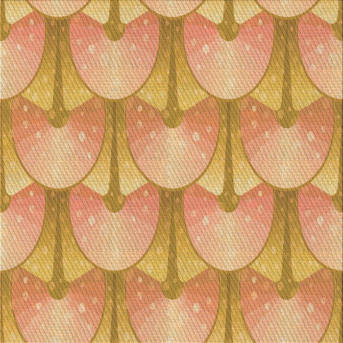 Round Patterned Yellow Orange Rug, pat3235org