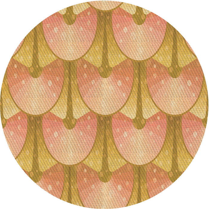 Square Patterned Yellow Orange Rug, pat3235org