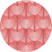 Square Patterned Pastel Pink Rug, pat3235rd