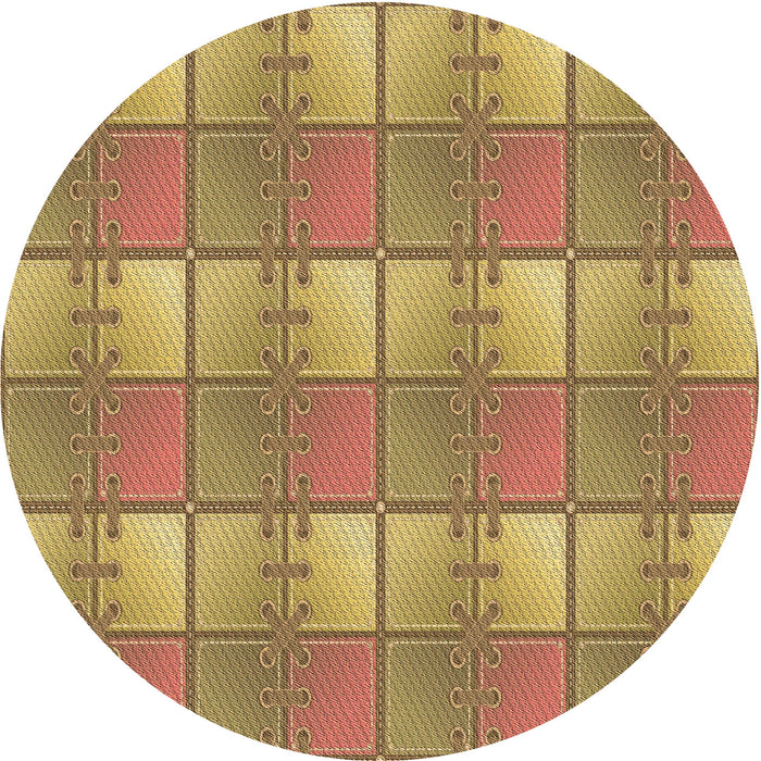 Square Machine Washable Transitional Yellow Rug in a Living Room, wshpat3236brn