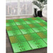 Patterned Dark Lime Green Rug in Family Room, pat3236grn