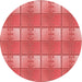 Square Patterned Ruby Red Rug, pat3236rd