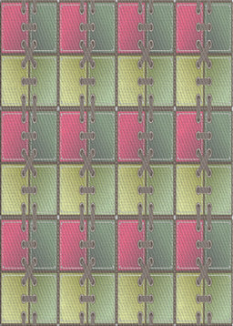 Patterned Olive Green Novelty Rug, pat3236