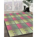 Machine Washable Transitional Olive Green Rug in a Family Room, wshpat3236