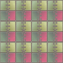 Square Patterned Olive Green Novelty Rug, pat3236