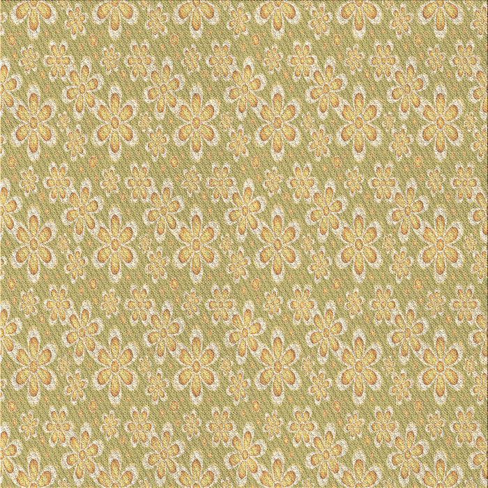 Round Machine Washable Transitional Caramel Brown Rug, wshpat3237brn