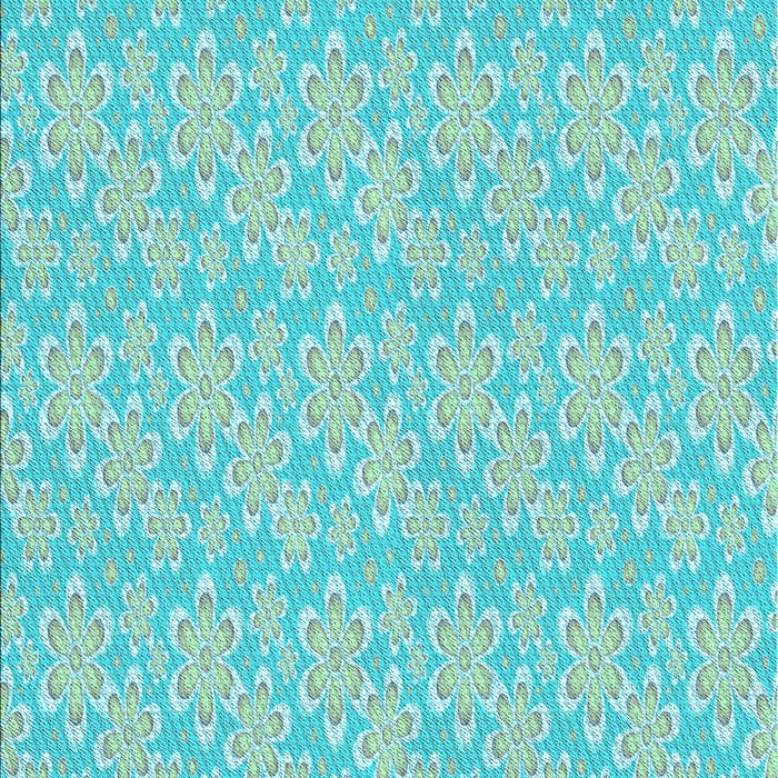 Machine Washable Transitional Green Rug, wshpat3237lblu