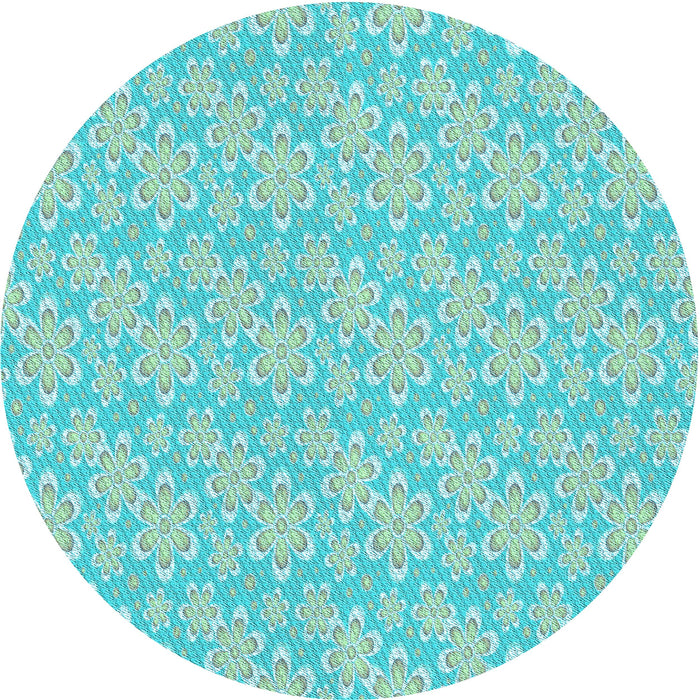 Square Patterned Green Rug, pat3237lblu
