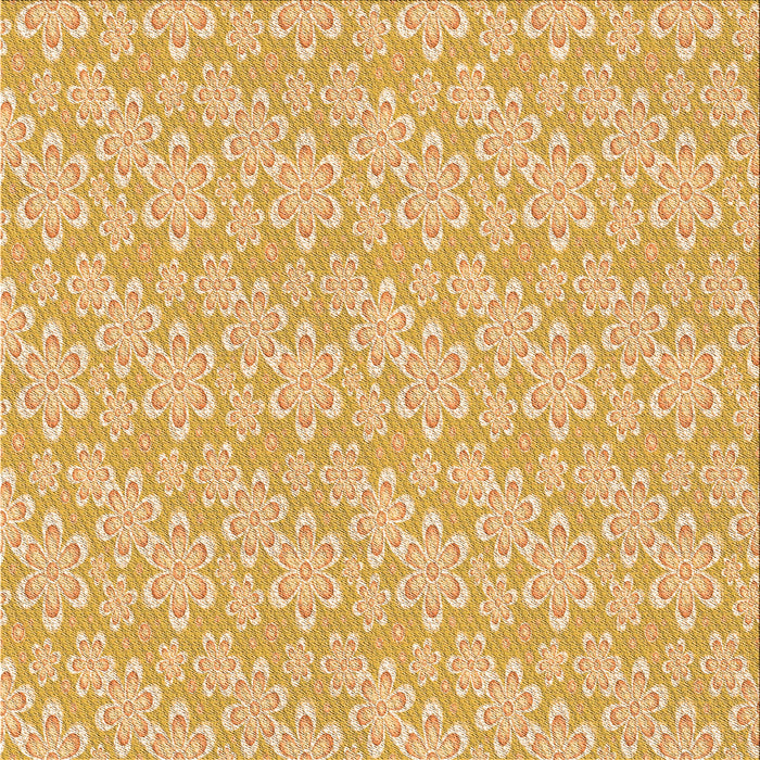 Round Patterned Orange Rug, pat3237org