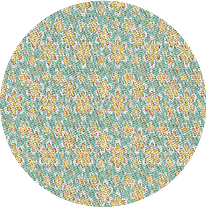 Square Machine Washable Transitional Khaki Green Rug, wshpat3237