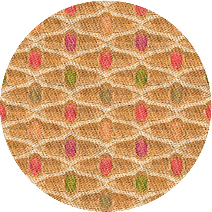 Square Patterned Neon Orange Rug, pat3238org