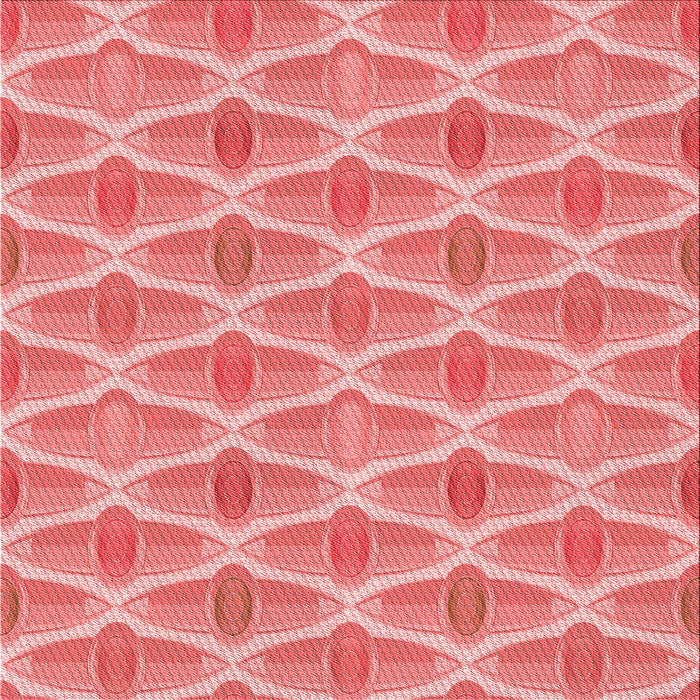 Round Machine Washable Transitional Light Coral Pink Rug, wshpat3238rd