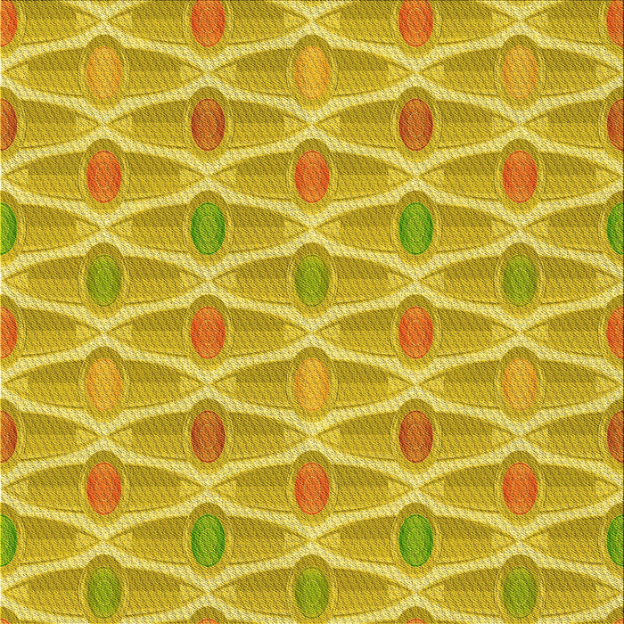 Round Machine Washable Transitional Yellow Rug, wshpat3238yw