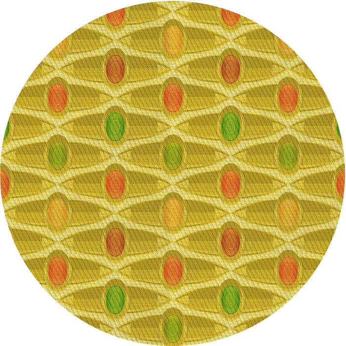 Square Patterned Yellow Rug, pat3238yw